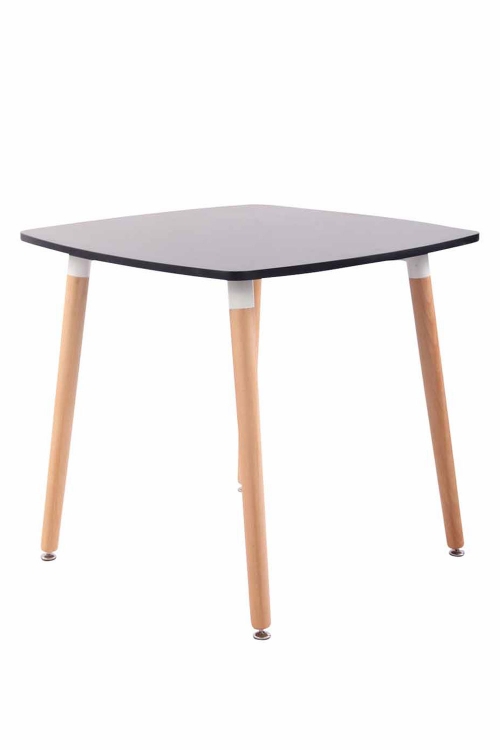 Stôl drevený Viborg 80 natura / čierna ~ v75 x 80 x 80 cm