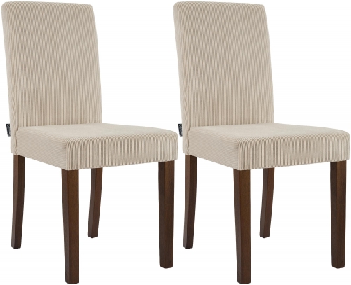 Sada 2 ks jedálenských stoličiek Ina látka cord - antik hnedá - svetlo hnedá