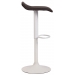 Barová stolička Dyn V2 ~ látka, biela podnož - Tmavo sivá