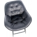 Barová stolička Gibson ~ zamat, kovové nohy čierne - Tmavo sivá