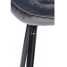 Barová stolička Gibson ~ zamat, kovové nohy čierne - Tmavo sivá