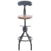 Industriálna barová stolička Hanam ~ kov / drevo
