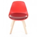 Detská stolička E81 (SET 2 ks) ~ plast, drevené nohy natura - Červená