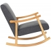 Hojdacie kreslo stolička Morelia ~ látka, drevené nohy natura - Svetlo sivá