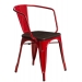 Kovová stolička Paris s područkami a dreveným sedákom, borovica kartáč