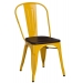 Kovová stolička Paris s dreveným sedákom, borovica kartáč