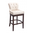 Barová stolička Buckingham - látka, drevené nohy tmavá antik - Krémová