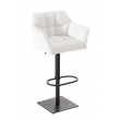 Barová stolička Damas B1 ~ koženka, čierny rám - Biela