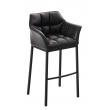 Barová stolička Damas B4 ~ koženka, čierny rám - Čierna