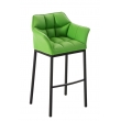 Barová stolička Damas B4 ~ koženka, čierny rám - Zelená