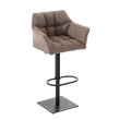 Barová stolička Damas B1 ~ látka, čierny rám - Sivo-hnedá (Taupe)