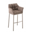 Barová stolička Damas E4 ~ látka, nerezový rám - Sivo-hnedá (Taupe)