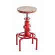 Kovová barová stolička Lumo v industriálnom štýle - Červená