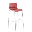 Barová stolička Hoover ~ plast, kovové nohy chróm - Červená