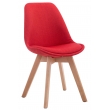 Stolička Borne V2 látka, drevené nohy natura - Červená