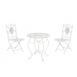 Súprava kovových stoličiek a stola Aldeano (SET 2+1) - Biela antik