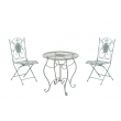 Súprava kovových stoličiek a stola Aldeano (SET 2+1) - Zelená antik