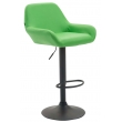 Barová stolička Braga ~ koženka, čierna podnož - Zelená