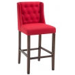 Barová stolička Casandra látka, nohy tmavá antik - Červená