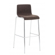 Barová stolička Hoover ~ látka, kovové nohy chróm - Hnedá