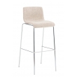 Barová stolička Hoover ~ látka, kovové nohy chróm - Krémová