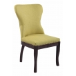 Jedálenská stolička Windsor ~ látka, drevené nohy antik tmavé - Zelená