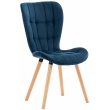 Stolička Elda ~ zamat, drevené nohy natura - Modrá
