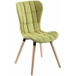 Jedálenská stolička Odda ~ látka, drevené nohy natura - Zelená