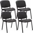 4x Stohovateľná konferenčná stolička Ken koženka - Sivá