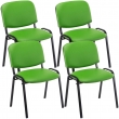 4x Stohovateľná konferenčná stolička Ken koženka - Zelená