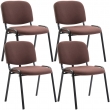 4x Stohovateľná konferenčná stolička Ken látka - Hnedá