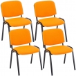 4x Stohovateľná konferenčná stolička Ken látka - Oranžová