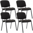 4x Stohovateľná konferenčná stolička Ken látka - Čierna