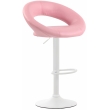 Barová stolička Olinda - koženka, biely rám - ružová