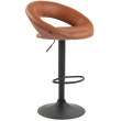 Barová stolička Olinda - koženka, čierny rám - svetlohnedá