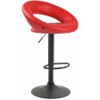 Barová stolička Olinda - koženka, čierny rám - červená