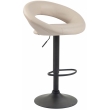 Barová stolička Olinda - koženka, čierny rám - krémová