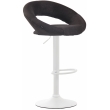 Barová stolička Olinda - látka, biely rám - tmavosivá