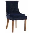 Jedálenská stolička Inverness ~ zamat, drevené nohy antik svetlé - Modrá