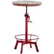 Kovový barový stôl Malita v industriálnom štýle ~ v84-102 x Ø59 cm - Červená