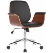 Kancelárska stolička Kemberg ~ koženka, drevo orech - Čierna
