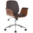 Kancelárska stolička Kemberg ~ koženka, drevo orech - Hnedá