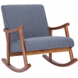 Hojdacie kreslo stolička Morelia ~ látka, drevené nohy orech - Modrá