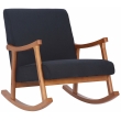 Hojdacie kreslo stolička Morelia ~ látka, drevené nohy orech - Čierna