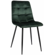 Jedálenská stolička Tilde ~ zamat, kovové nohy čierne - Zelená
