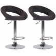 2x Barová stoličkaOlinda - látka, chróm rám - tmavo sivá