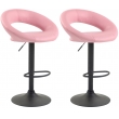 2x Barová stoličkaOlinda - koženka, čierny rám - ružová
