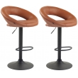 2x Barová stoličkaOlinda - koženka, čierny rám - svetlohnedá