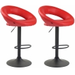 2x Barová stoličkaOlinda - koženka, čierny rám - červená