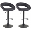 2x Barová stoličkaOlinda - koženka, čierny rám - sivá